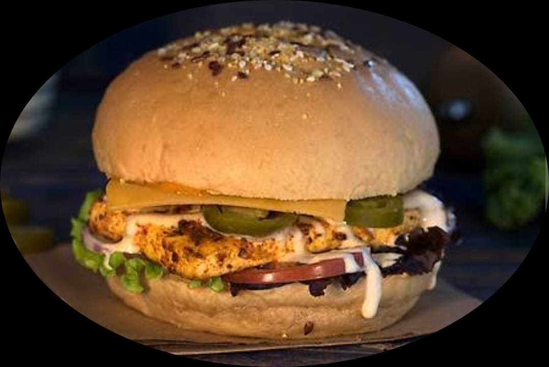 Paneer nacho burger 