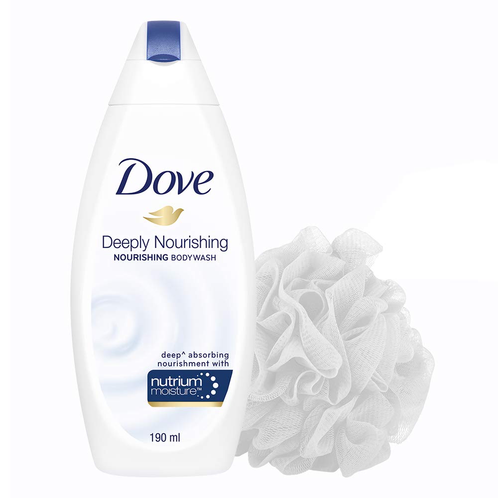 Dove deeply nourishing body wash with scruber