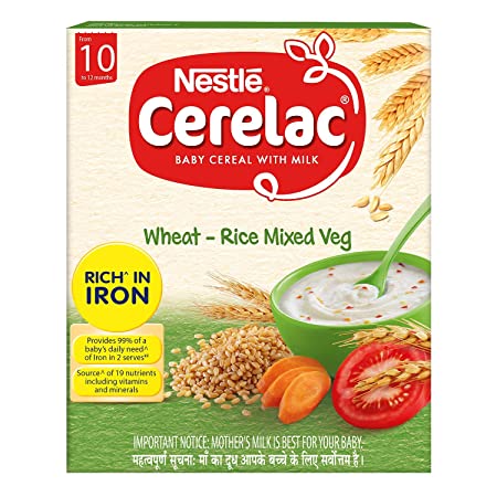 nestle cerelac 10, wheat - rice mixed veg(10 to 24 months)
