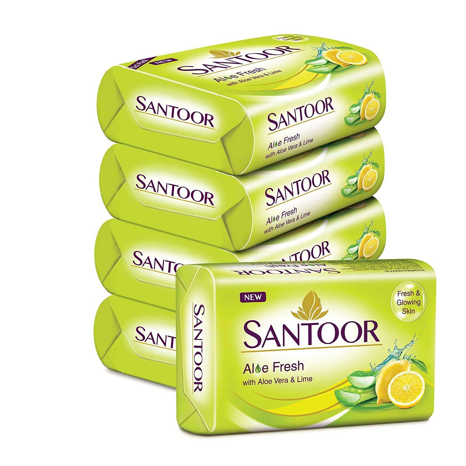 Santoor soap with alovera & lime