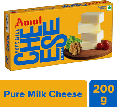 AMUL PROCESSED CHEESE AND CUBES 200G