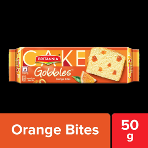 BRITANNIA GOBBLES ORANGE BITES CAKE 50G