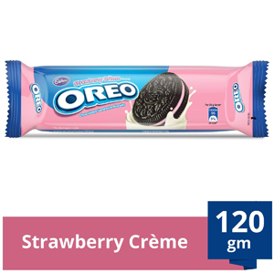 CADBURY OREO STRAWBERRY CREME BISCUITS 120G
